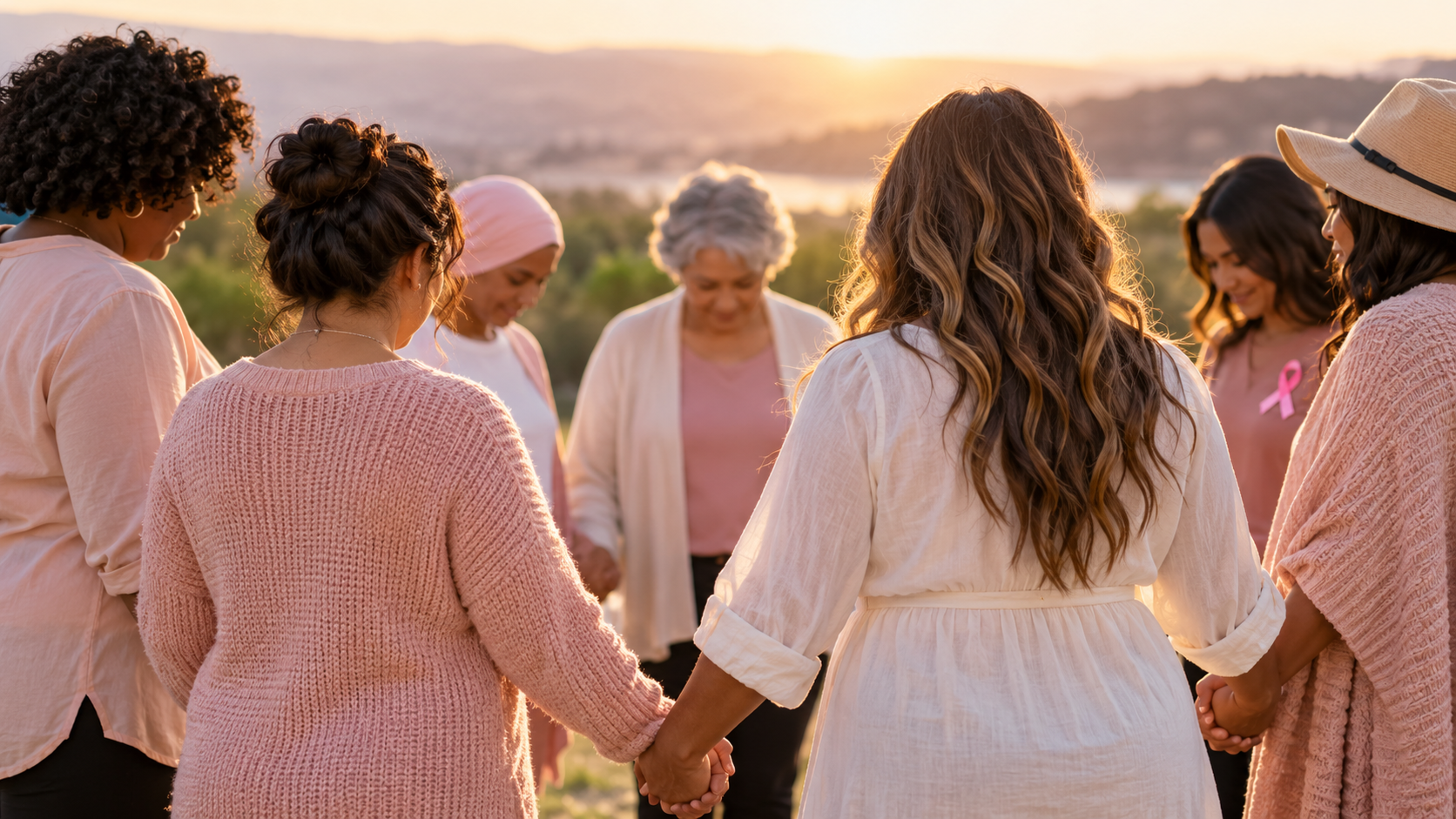 Women joining hands in solidarity